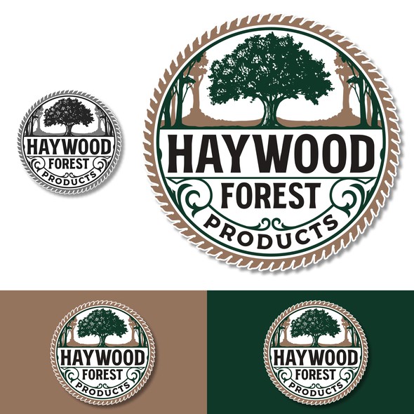 Saw design with the title 'Haywood Forest Products'
