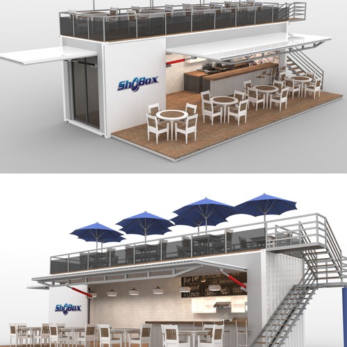 Cafe bar logo with the title 'ShoBox'