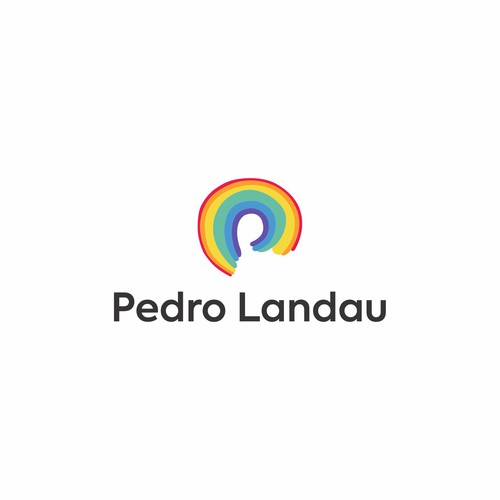 Rainbow logo with the title 'Pedro Landau'