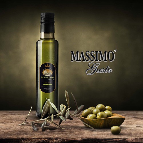 Olive oil label with the title 'packaging design '