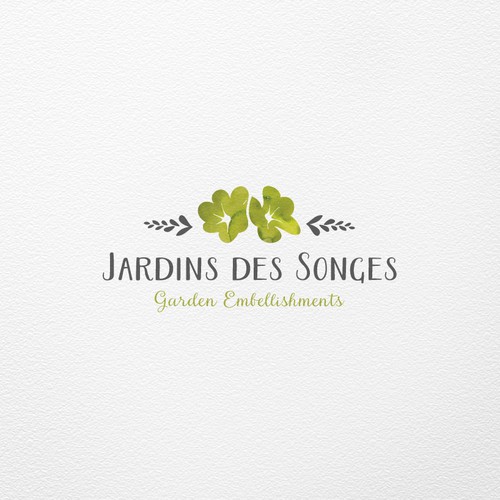 Green brand with the title 'Logo concept for Jardin des Songes'