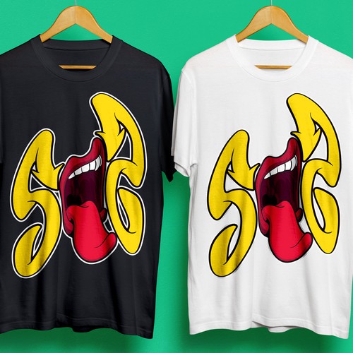 Longboard design with the title 'SOS t-shirt design #1'