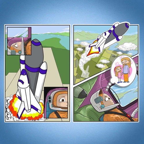 Creative artwork with the title 'comic fir children book'