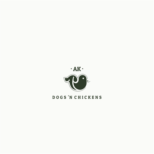 Jewelry design with the title 'AK DOGS N' CHICKENS'