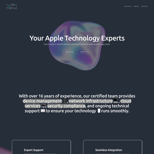 Apple design with the title 'iReval: A Next-Gen Website for Apple Technology Experts'