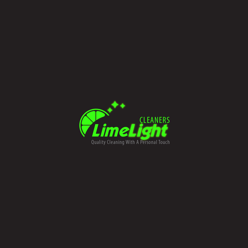 Glow logo with the title 'modern and luqury logo for LimeLight Cleaners'