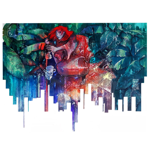 Interior design illustration with the title '‘An unexpected amazement’'