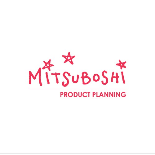 Three design with the title 'セレクト商品商社、ミツボシプロダクトプラニング社のロゴ'