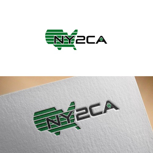 Prototype design with the title 'Logo design for NY2CA'