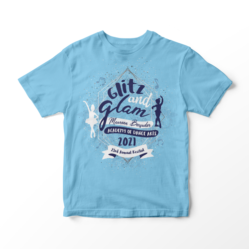 Ballet design with the title ' Glamorous shirt design for girls.'