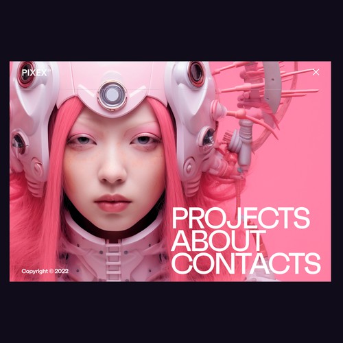 Pink website with the title 'Trendy website for NFT startup'