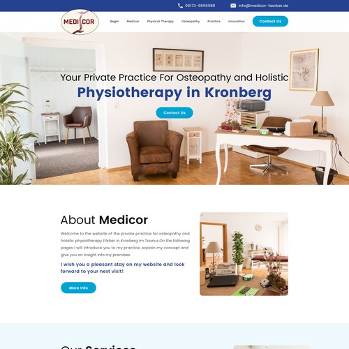 Doctor website with the title 'Medicor'