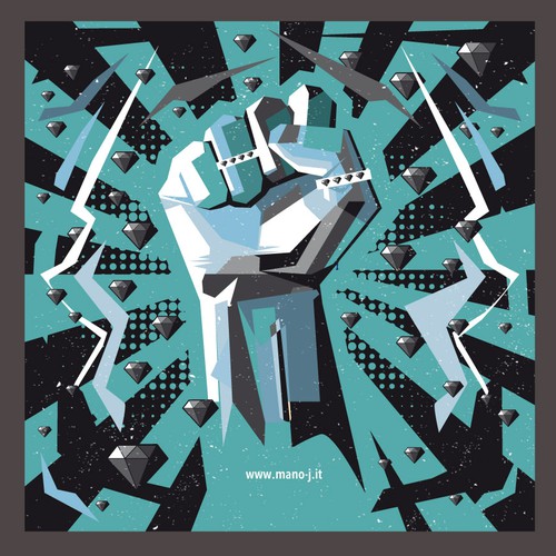 Food artwork with the title 'Postcard for an Italian company of men's jewelery.'