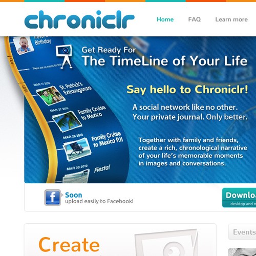 Timeline design with the title 'Chroniclr'
