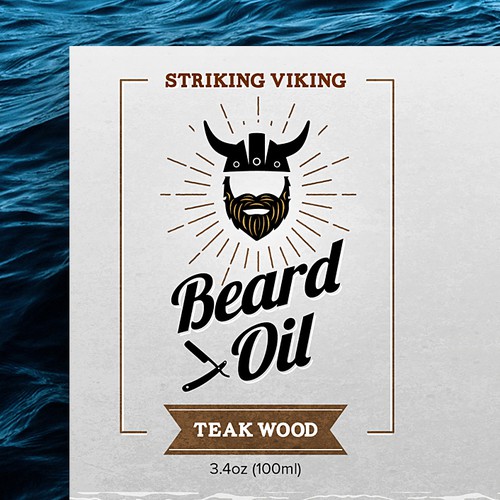 Classic label with the title 'Label Design for Beard Oil '