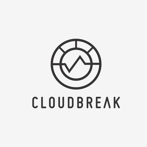 Logo with the title 'LOGO design for CLOUDBREAK, a new cutting-edge film production company.'