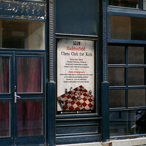 Chess design with the title 'Chess Club Poster'