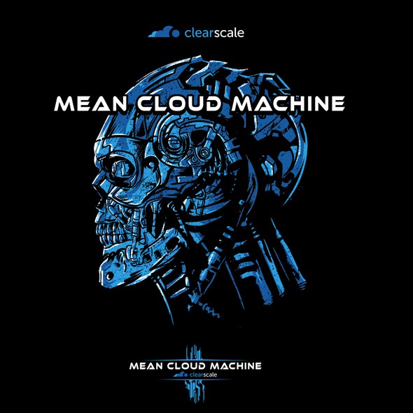 Hosting design with the title 'Mean Cloud Machine (Terminator Inspired)'
