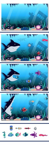 Underwater design with the title 'Design an underwater app game'