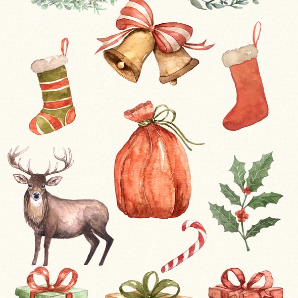 Christmas artwork with the title 'Christmas bundle 🎄🦌✨'