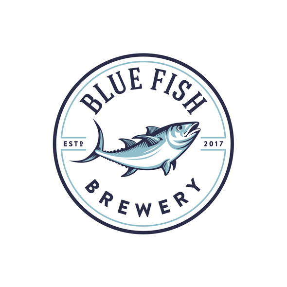 Brewery brand with the title 'Blue Fish'
