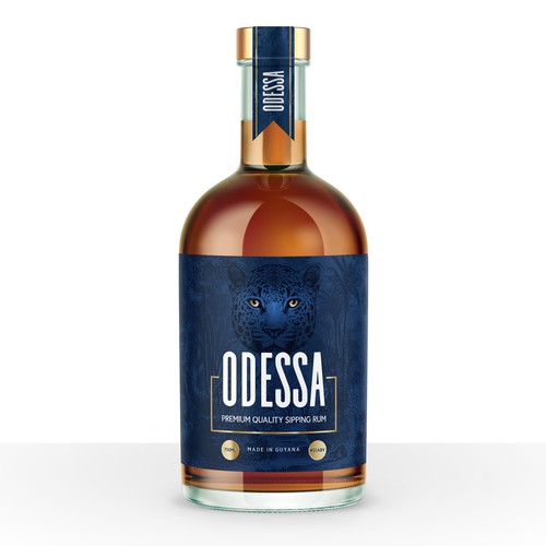 Rum label with the title 'Label design for a premium Swedish rum'