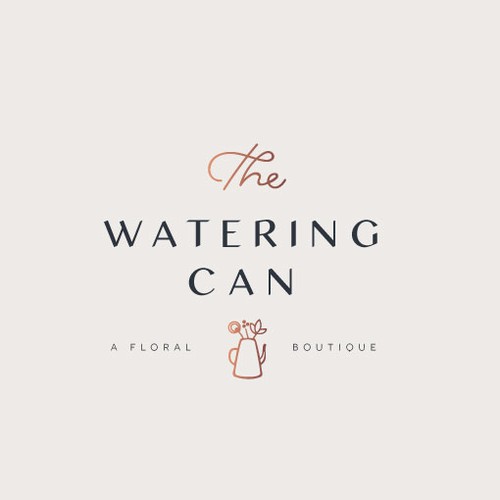 Simple font logo with the title 'logo re-design draft for the watering can '