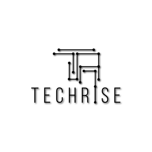 Circuit board logo with the title 'clean and modern logo design for a tech company'