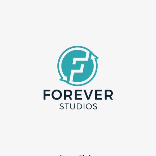Recycling logo with the title 'Forever Studios Logo + Symbol Redesign'