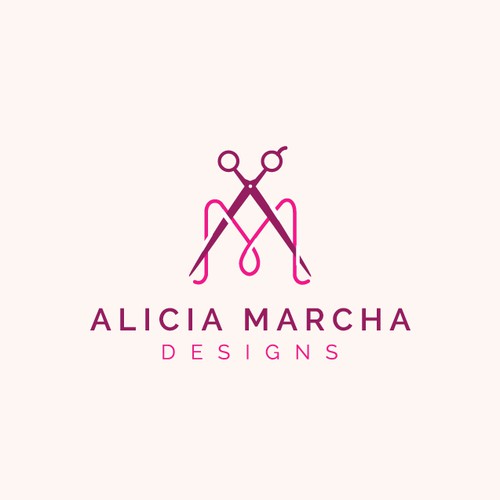 Thread design with the title 'Bold logo concept for Alicia Marcha Designs'