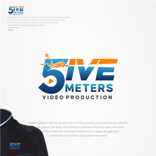 Underwater design with the title '5ive Meters Video Production'