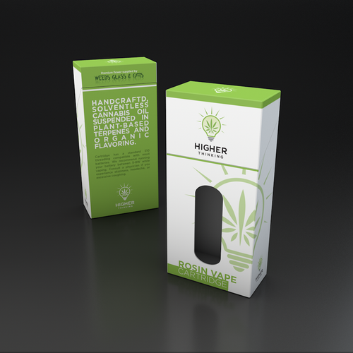Cannabis packaging with the title 'Packaging Design for Cannabis vape cartridge'