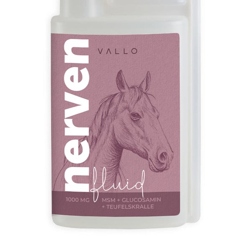 Natural label with the title 'Natural Horse Supplement Packaging'