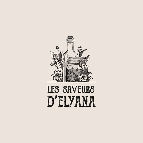 Ink logo with the title 'Hand-made Logo for organic grocery'