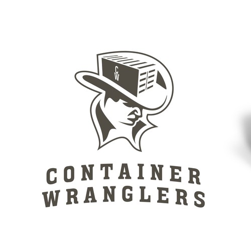 Cowboy hat design with the title 'Logo for container wranglers'