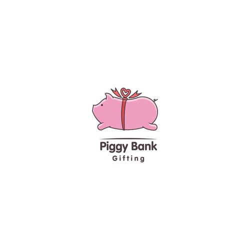 Piggy bank logo with the title 'Logo Design Contest'