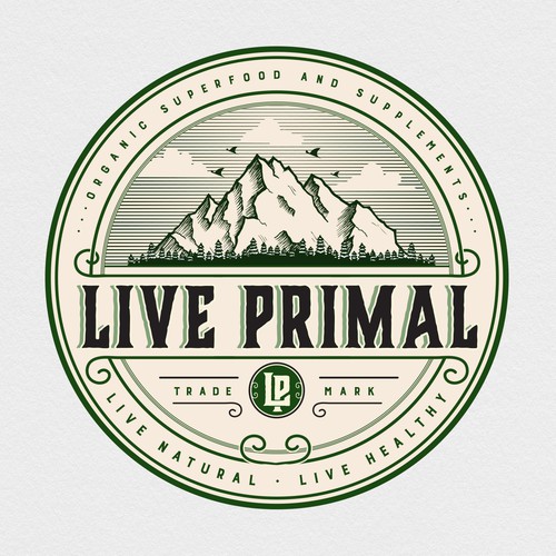 Healthy logo with the title 'LIVE PRIMAL'