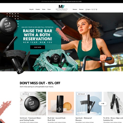 Gym website with the title 'Website Design for Motion Beauty'