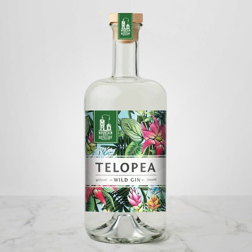 Craft label with the title 'Telopea'