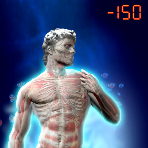 Anatomy artwork with the title 'Cryotherapy image'