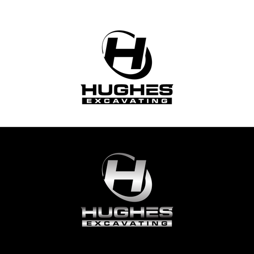 Excavator logo with the title 'HUGHES EXCAVATING'