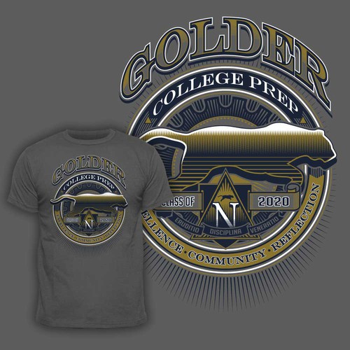Panther design with the title 'Golder College Prep'
