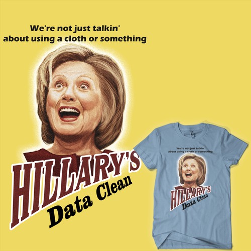 Portrait t-shirt with the title 'Hillary'