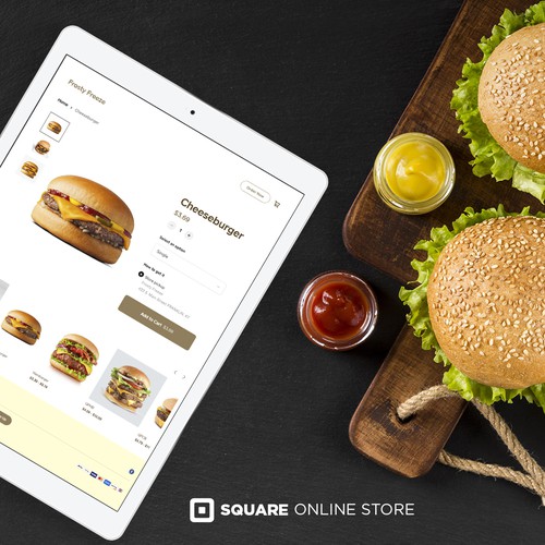 Hungry design with the title 'Burger Food for Square Online Store'