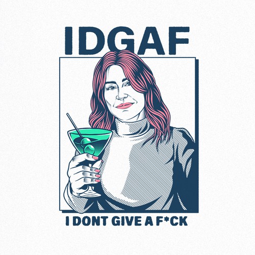 Elegant t-shirt with the title 'VINTAGE MARTINI AND MIDDLE AGED WOMAN'