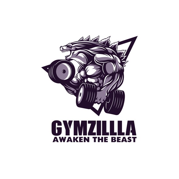 Godzilla logo with the title 'Design the next big Fitness and Gym Apparel'