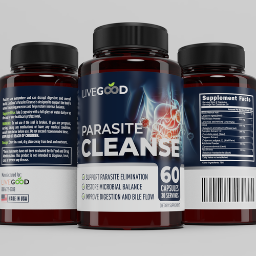 Packaging with the title 'LABEL & 3D RENDER'