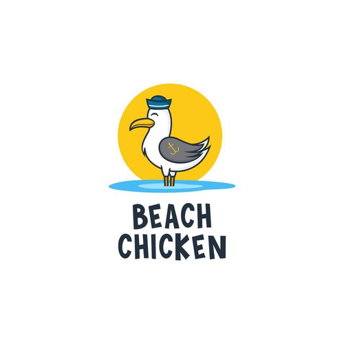 Captain logo with the title 'Beach Chicken Logo Design'
