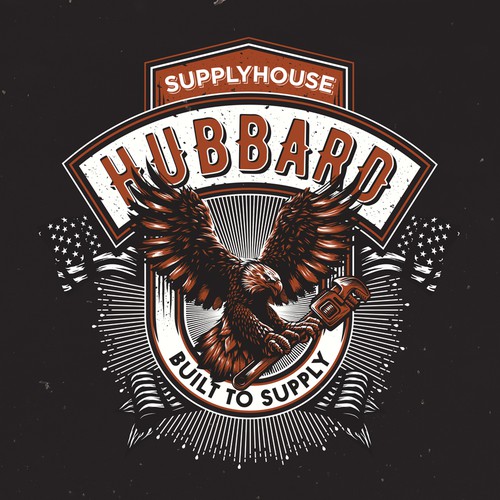 Patriotic t-shirt with the title 'Patriotic Eagle T-shirt Design for Hubbard Supplyhouse'