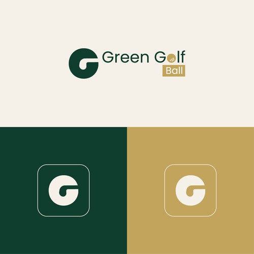 Golf ball logo with the title 'Golf Sports Logo Design'